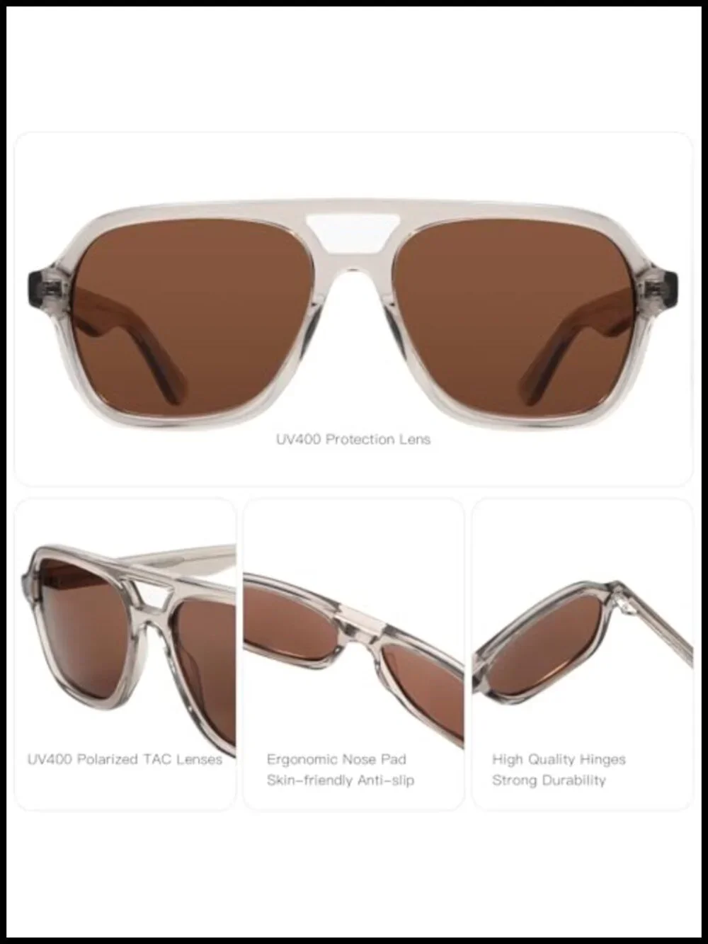 Polarized Aviator Sunglasses for Men - UV400 Protection Retro Pilot Shades